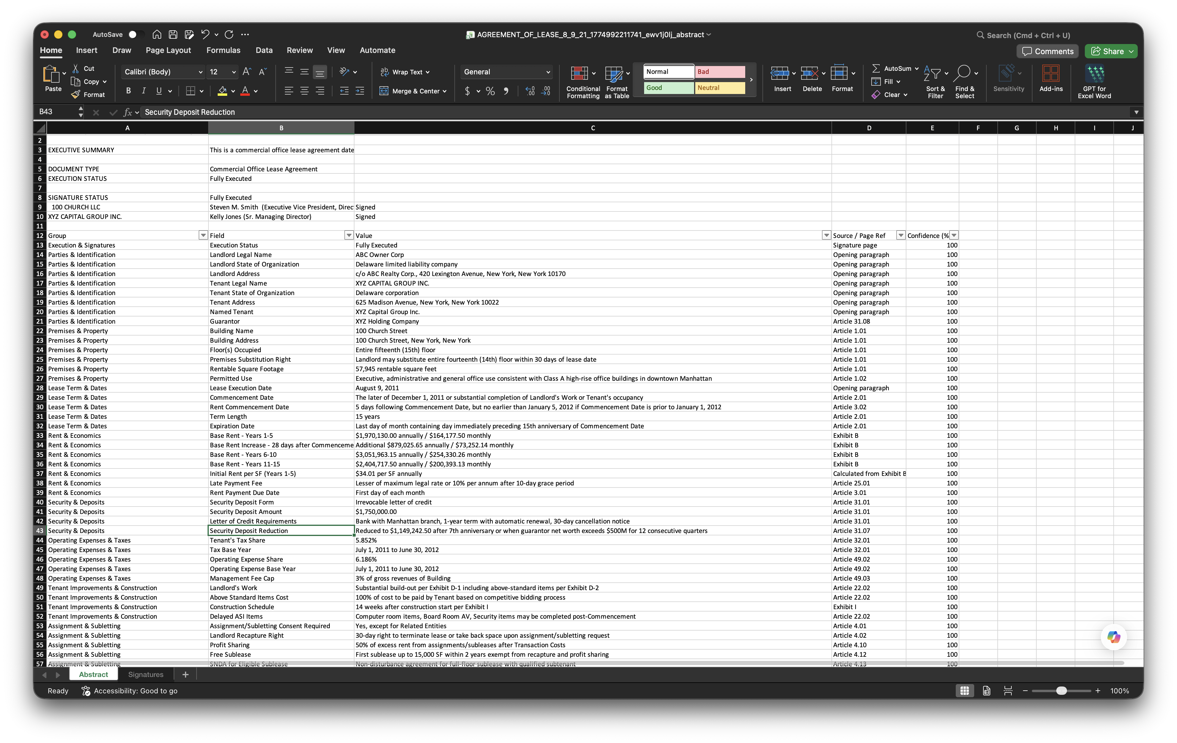 Abstract.DI Excel export