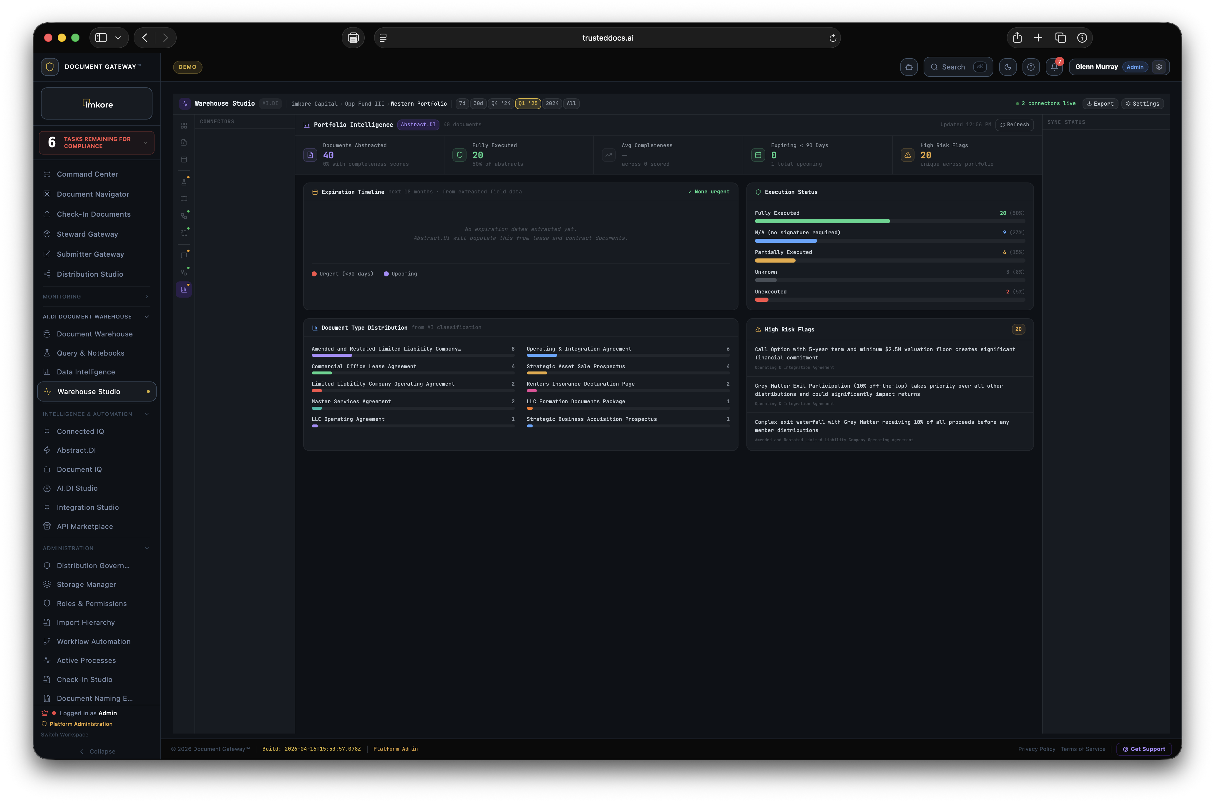Portfolio intelligence dashboard