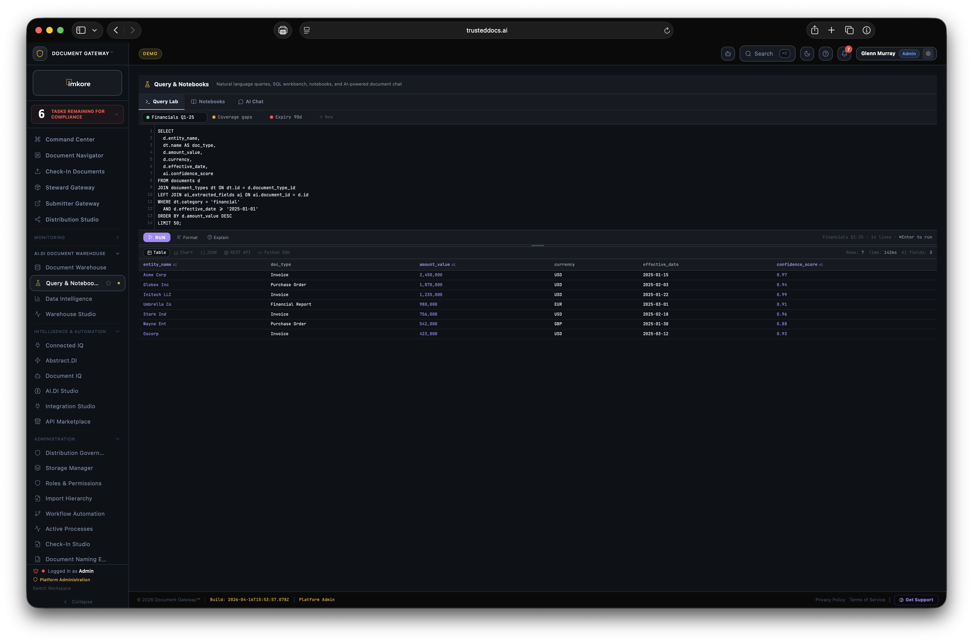 SQL query editor